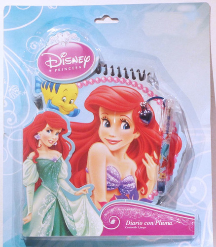 La Sirenita Ariel Disney Diario Con Pluma / Nuevo Original