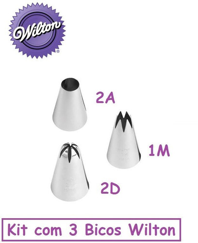 Kit Bicos P Confeitar Inox Grande 1m 2d 2a - Wilton Cupcake