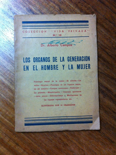 Los Organos De La Generación En  Hombre Y La Mujer A. Campos