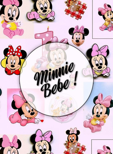 Minnie Bebe!  Lámina Decoupage Autoadhesiva 30 X 42 Cm