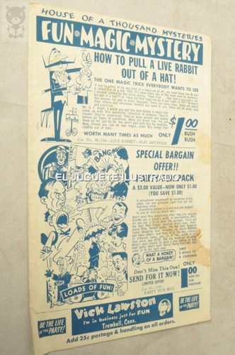 Folleto Articulos Magia Y Chascos Usa 1960 Catalogo