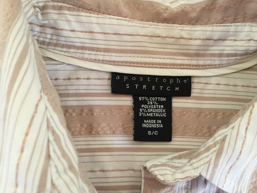 Camisa Beige Y Blanca Talle S Impecable!!!
