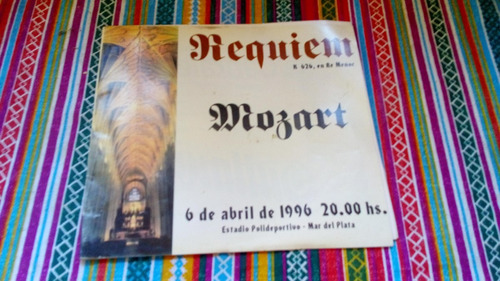 Programa Requiem Mozart Polideportivo Mar Del Plata 1996