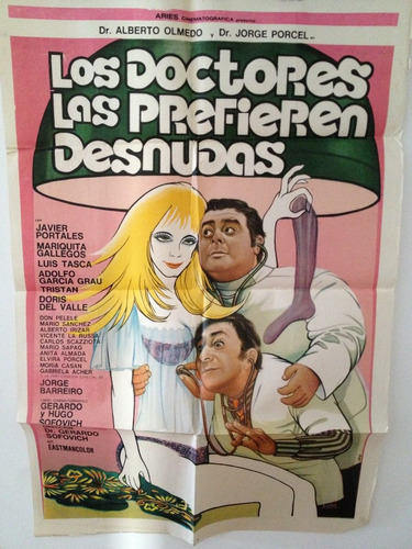 Afiche De Cine - Olmedo Y Porcel - Los Doctores Las Prefiere