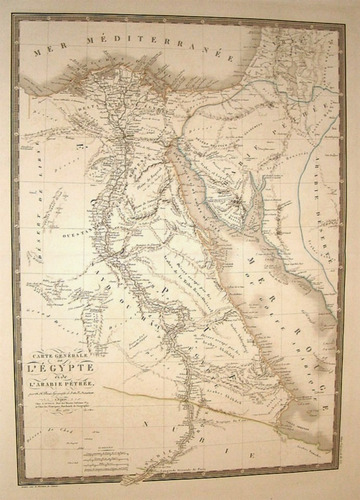 Gran Mapa De Egipto. París, 1822. A. Brue. 68 X 54 Cm