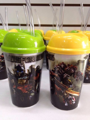 Vaso Pitillo Transformers Sorpresas Fiestas Piñatas Regalos