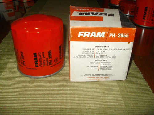 Filtro Aceite Fram Renault 18 20 30 Fuego Alfa Romeo Alfeta