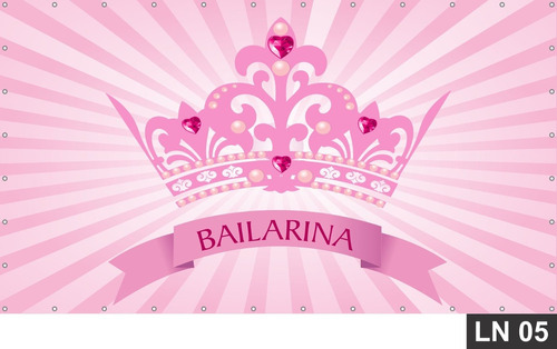Painel De Festa Bailarina Princesa 1,50x1,00m Lona