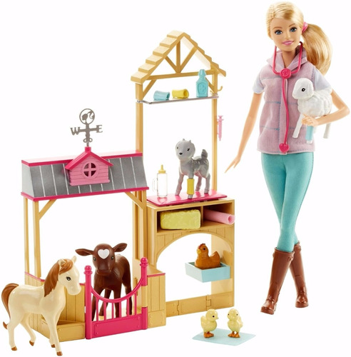 Barbie Veterinaria De Granja Muñecas Profesiones Juguetes