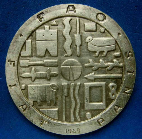 Imagen 5 de 6 de Tp 1969 Moneda De Mil Pesos Fao De Plata En Muy Buen Estado.