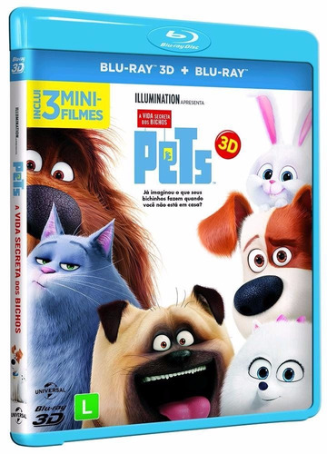 Pets - A Vida Secreta Dos Bichos - Blu-ray 3d E 2d - Novo