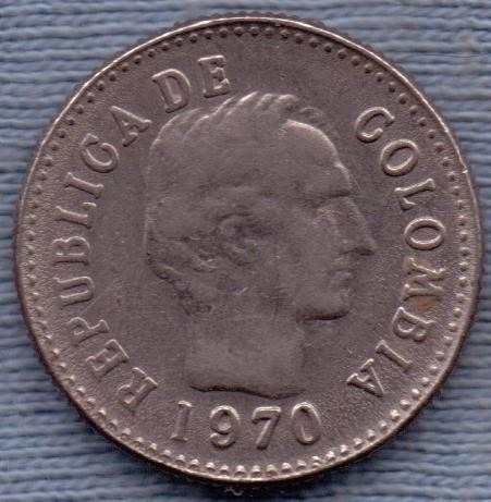 Colombia 10 Centavos 1970 * Simon Bolivar * Escudo *