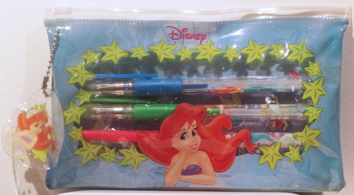 La Sirenita Ariel Disney  Kit Plumas De Gel Y Stickers/nuevo