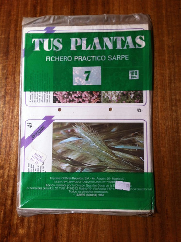 Tus Plantas Fichero Practico Sarpe Nº 7 Antiguo