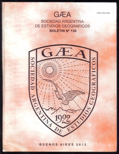 Gaea Boletín Nº 130 Soc. Argentina De Estudios Geográficos