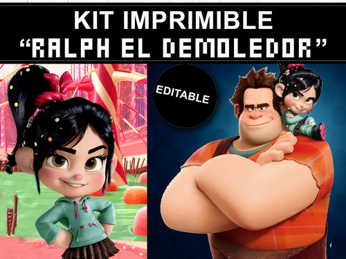 Kit Imprimible Editable Ralph El Demoledor, Golosinas Candy