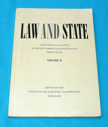 Law And State La Ley Y El Estado 32 Alemania 1985 En Inglés