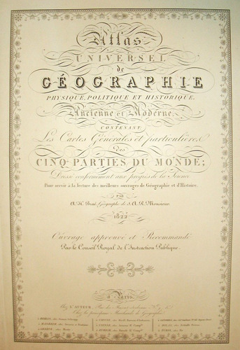 Gran Mapa De Suiza. París, 1822. A. H. Brue. 68 X 54 Cm (Usado)