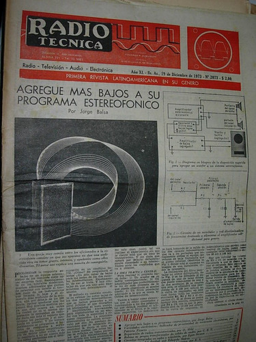 Revista Diario Radio Tecnica 12/73 Radio Electronica Audio