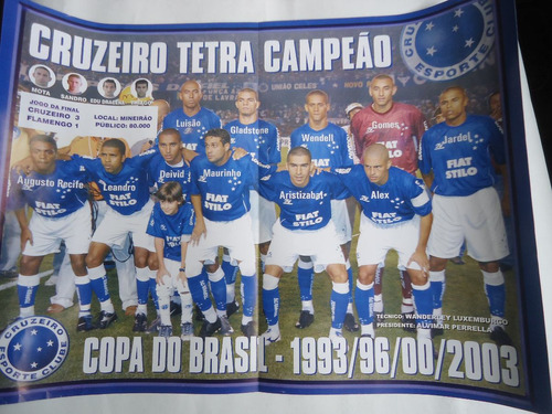 Poster Cruzeiro Tetra Campeão Copa Do Brasil 2003