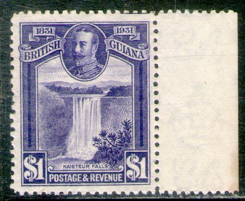 Guyana Británica Sello Mint Catarata De Kaieteur Año 1931