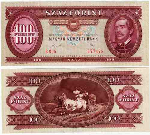 Billete De Hungriia De 100 Forint Año 1989 Sin Circular