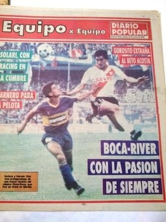 Diario Popular Previa Boca River 23 Enero 1993