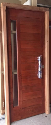 Imagen 4 de 9 de Aberturas Puerta Madera Cedro Frente 80x200 Cm Pesada Barral