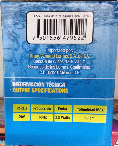 Motor Bomba De Oxigeno Aquajet 202 Acuarios