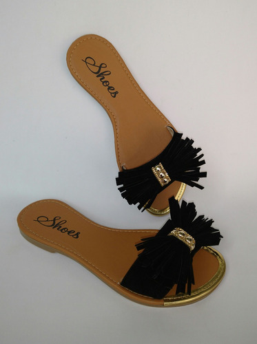 Sandalia Plana Sueca Color Negro Colombia Moda Envio Gratis