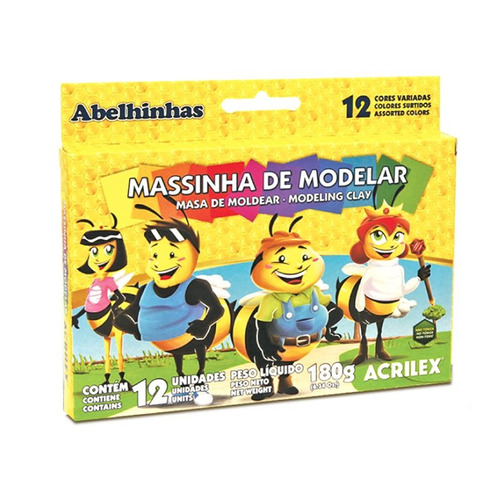 Plasticina Acrilex 12 Colores - Mosca