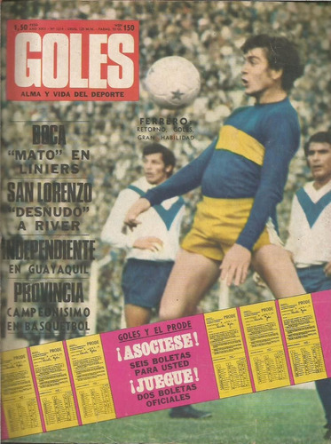 Revista / Goles / Nº 1214 / Año 1972 / Tapa Ferrero