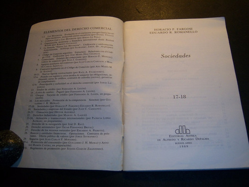 Sociedades . Horacio P Fargosi . Eduardo R Romanello (Usado)