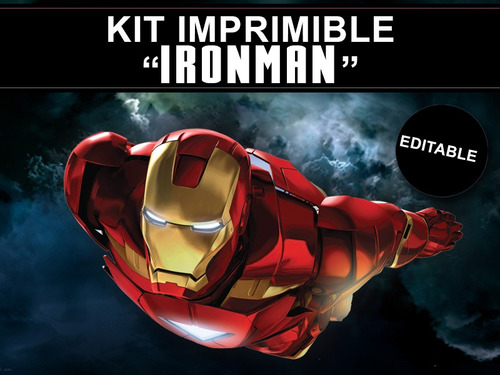 Kit Imprimible Editable Ironman, Golosinas Personalizadas