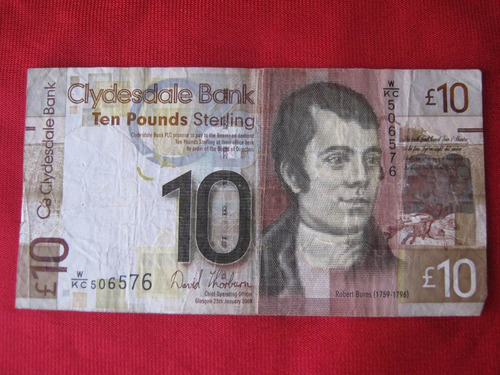 Escocia Banco Clydesdale 10 Libras 25 Enero 2009