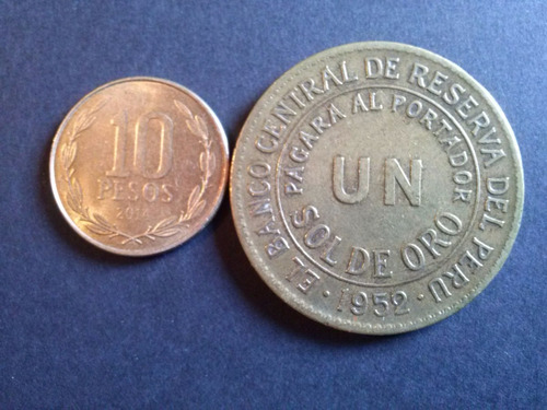 Moneda Perú Un Sol De Oro Bronce 1952 Escasa (c18)