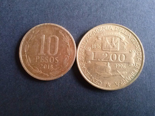 Moneda Italia 200 Liras Bronce 1996 (c21)
