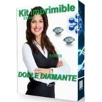 Kit Imprimible Diamante Patrones Cajas Cotillones Invitacion