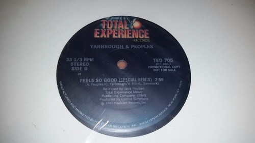 Yarbrough & Peoples Feels So Good Remix Vinilo Promo Usa