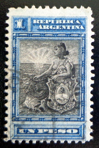 Argentina, Sello Gj 235 Lib. Sentada 1p 11 1-2 Usado L8229