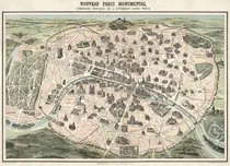 Comprar Lienzo Tela Canvas Mapa De París Con Monumentos 1878 50 X 69
