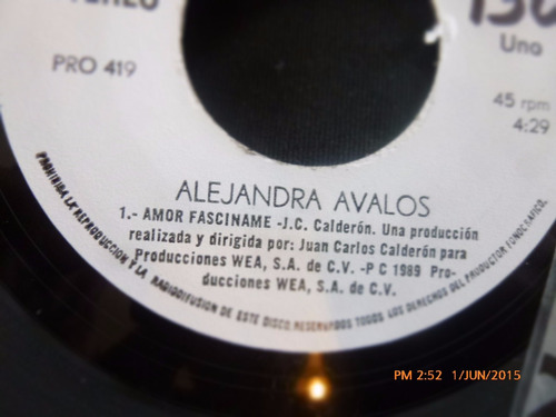 Vinilo Single De Alejandra Avalos  -amor Fasciname(  H92