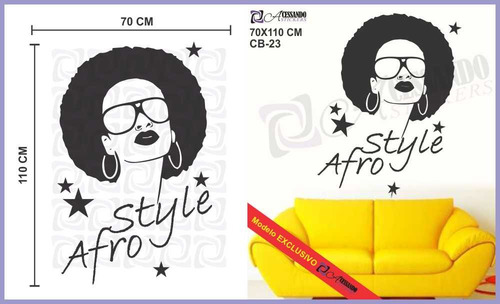 Imagem 3 de 4 de Adesivo Parede Cabeleiro Afro Beleza Negra Oferta Limitada