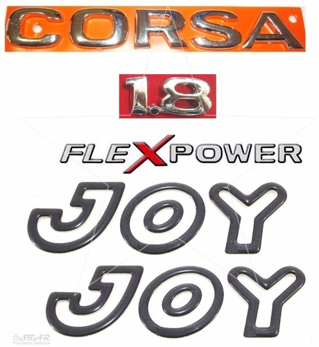 Emblemas Corsa Sedan 1.8 Flexpower + Joy Preto - 2003 À 2007