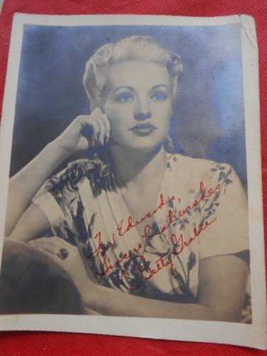 Betty Grable Foto Autografada Única No Ml Raridade Oferta