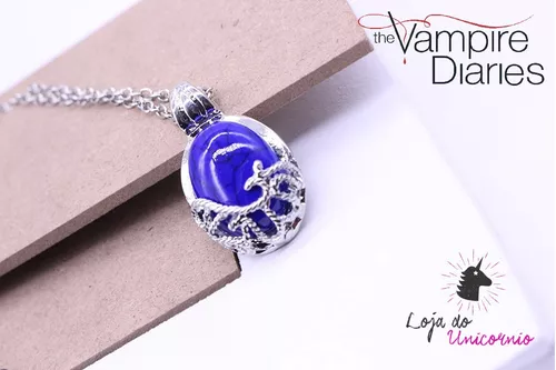 Colar da Katherine Pierce Diários De Um Vampiro Tvd the vampire diaries  colar pedra azul corrente joias