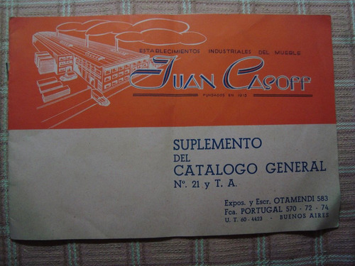 Catálogo De Muebles Juan Casoff Establ Industriales Carpinte