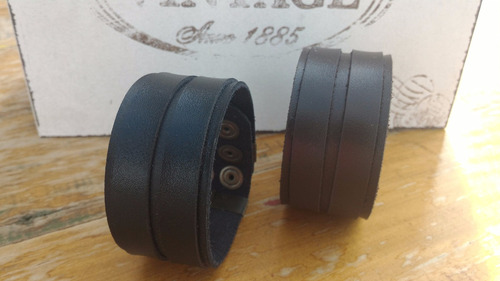 Bracelete Couro Legítimo - 3cm - Preto Ou Marrom