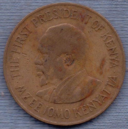 Kenia 10 Cents 1971 * Primer Presidente Jomo Kenyatta *
