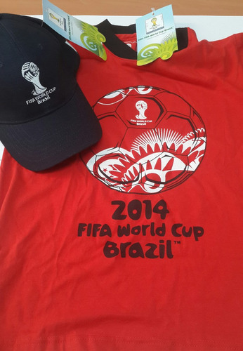 Gorra Y Remera Niños Original Y Oficial Mundial Brasil 2014